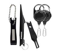 KACCDE Stainless Steel Line Cutter Nipper Hook Eye Cleaner Fly Fishing Clippers Tool Retractor with Tweezers Knots Tyer Carabiner Multifunctional Fishing Gear
