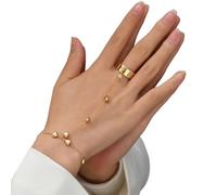 KACCDE Trendy Real Gold Plated Zincs Alloy Hand Chain With Adjustable Length Stylish Accessory For Everyday Wear Minimalist Stackable Bracelets For Women