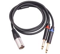 KACCDE TRS 1/4 Inch to XLR Cable, XLR 3-Pin Male to 6.35mm, 1m | Microphone Converter, Cable Adapter, Y-Splitter, Interconnect Cord, Mono Plug