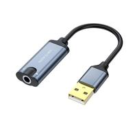 KACCDE USB Sound Card External Sound Card USB To 3.5mm Sound Adapter Stereo Sound Card Headphone Mic Converters For Laptop