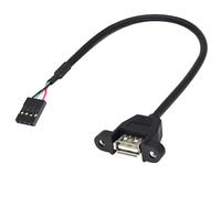 KACCDE USB2.0 Female To 4Pin Female Panel Mount Adapter Short Cable For Data Transfer And Charging Extension
