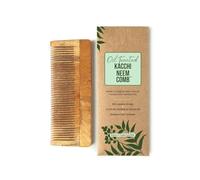 Kacchi Neem Wooden Comb - Fine Tooth (Large Size) | Soaked in 13 Herbs, Neem & Sesame Oil | For Daily Styling & Detangling | Natural Scalp Care for Men & Women | Pack of 1