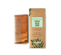 Kacchi Neem Wooden Shampoo Comb - Wide Tooth (Small Size) | Soaked in 13 Herbs, Neem & Sesame Oil | For Post-Shampoo Detangling | Ideal for Long, Thick & Wet Hair | Pack of 1