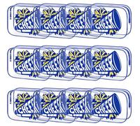Kacctyen 12 Pcs Cheer Makeup Bag Cheer Gifts Bulk for Team 7 x 4.7 x 2.4'' Cosmetic Bag Cheerleader PVC Makeup Case Clear Toiletry Zipper Pouch for Cheerleading Teammates Party Supplies, Blue Gold, 7