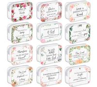 Kacctyen 12 Pcs Clear Makeup Bags Bulk Inspirational Quotes Waterproof Portable with Toiletry Zipper Clear PVC Travel Pouch Encouragement Quotes Bags Appreciation Gift for Mother Nurse(Religious)