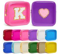 Kacctyen 12 Pcs Mini Makeup Bag Nylon Small Pouch for Purse Mini Square Nylon Pouch with Zipper Small Cosmetic Travel Makeup Bag Purse Organizer for Women, Bright Color, Translucent
