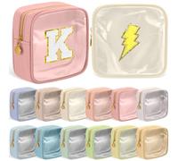 Kacctyen 12 Pcs Mini Makeup Bag Nylon Small Pouch for Purse Mini Square Nylon Pouch with Zipper Small Cosmetic Travel Makeup Bag Purse Organizer for Women, Morandi Color, Translucent