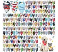 Kacctyen 200 Pcs Dog Bandanas for Summer Bulk Hawaiian Pet Scarf Bibs Adjustable Washable Kerchief Seasonal Pet Costume Accessories Grooming Supplies for Small to Large Cats Dogs