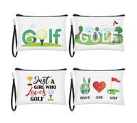 Kacctyen 4 Pieces Golf Gifts Golf Makeup Bag Inspirational Golf Pouch Zipper Golfing Cosmetic Bags Golf Accessories for Women Golf Lover Player, 4 Styles, as pictures show, Designed for Golf Lovers