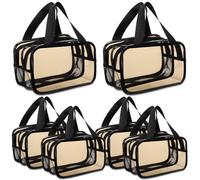 Kacctyen 6 Pcs Clear Toiletry Bag with Handles Large Opening Dry Wet Separate Draining Shower Caddy Bag with Breathable Mesh PVC Waterproof Carry Pouch Cosmetic Makeup Bag for Women Men
