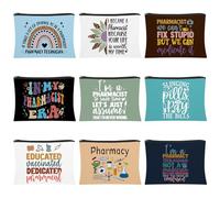 Kacctyen 9 Pcs Pharmacy Technician Gifts Makeup Bag for Women Pharmacist Cosmetic Bags Funny Christmas Birthday Gift for Nurse Pharmacy Coworker Rx Pharmacist