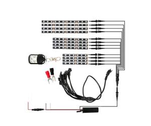 Kacepar 12Pcs Motorcycle Car Underglow LED Light Kit RGB Interior Strip Lights Multicolor Brake Light Function Waterproof Neon Ground Effect Atmosphere Light with Wireless APP And Remote Control