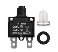 Kacepar Car Overload Protector Thermal Cutout Switch Circuit Breaker Over Current Overload Plastic and Metal Compatible with Various Applications 20A 2Pcs