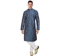 kacery Men's Indian Designer Kurta Pajama Ethenic Outfit AN862 Grey 38
