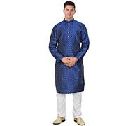 kacery Men's Indian Designer Kurta Pajama Ethenic Outfit AN865 Blue 46