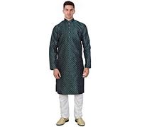 kacery Men's Indian Designer Kurta Pajama Ethenic Outfit FB861 Green 36