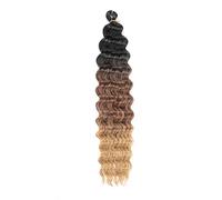 Kachanaa 18 Inch Ocean Wave Crochet Hair Synthetic Crochet Braiding Hair for Boho Box Braids 3 Pack Ombre Pre-Separate Deep Wave Braiding Hair Extensions for Goddess Braids /1B3027#