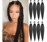 Kachanaa 26 Inch Pre Stretched Braiding Hair 8 Packs EZ Braid for Goddess Box Braids Synthetic Kanekalon Braid Extensions for Woman 2#