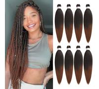 Kachanaa 26 Inch Pre Stretched Braiding Hair 8 Packs Synthetic EZ Braid for Goddess Box Braids Kanekalon Hot Water Setting Braid Extensions for Woman T30#