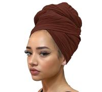 kachanaa Stretch Head Scarfs Headbands for Muslim Soft Breathable Head Wraps Turbans Long Hair Hijab Scarves for Women/Coffee