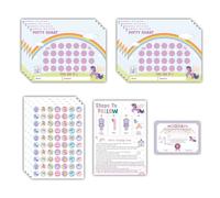 KACHANNIE Potty Training Reward Chart for Toddlers Girls - 10 Pack Unicorn Theme Potty Charts A4, 280 Stickers, Step by Step Toilet Training Poster & Certificate (Unicorn Theme)