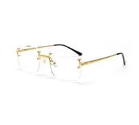 kachawoo Rimless Gradient Sunglasses for Women Retro Square Parasols Men Girls Frameless Glasses Fashion Luxury Glasses, Gold With Clear