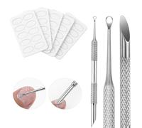 KACHIMOO Cuticle Pusher with 2 Ends, Cuticle Pusher Pretreatment with Sanding Sheets, Dead Skin Removal Manicure Tool (1 Cuticle Pusher + 5 Sanding Sheets)