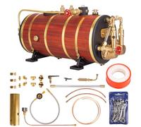 KACIO WS100L Copper Horizontal Steam Generator Boiler With Insulation Double Combustion Tube System 1000mL For Single/Twin/Three Ship Engine Hobbyists