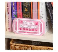 KACIOLA STUDIO Library Sign, 3D Bookish Decor for Book Nook, Gifts for Booklovers/Reader/Women, Bookshelf Book Store Decor, Romantasy Gift (Pink Romance)