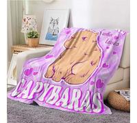 KACISSTY Blanket Girl's Gift Soft Flannel Blanket Cute Capybara Girl Just a Girl who Loves Capybara (Purple Water Dolphin Blanket, 130cmX150cm)