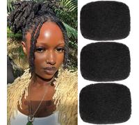 Kackanaa 10 Inch Afro Kinky Curly Human Hair Bulk for Dreadlock Extensions 3 Packs Marley Twist Braiding Hair Bulk for Mini Twist Repair Locs Springy Afro Twist Human Hair Bulk, 30g /Pack