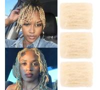 Kackanaa 16 Inch Afro Kinky Hair for Braiding Springy Curly Bulk for Dreadlock Extensions 3 Packs Blonde Marley Twist Hair Bulk for Mini Twist Repair Locs Springy Kinky Bulk, 30g /Pack