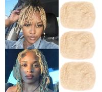 Kackanaa 8 Inch Springy Afro Kinky Curly Bulk for Dreadlock Extensions 3 Packs Marley Twist Braiding Hair Bulk for Mini Twist Repair Locs Blonde Springy Afro Twist Hair Bulk, 30g /Pack