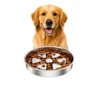 Kactoily 304 Stainless Steel Slow Feeder Dog Bowls, 2.5 Cups Capacity
