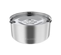 Kactoily 3L/101oz Large Capacity Dog Water Bowl Stainless Steel No Spill Dog Bowls Slow Drinking Dog Water Feeder Dispenser
