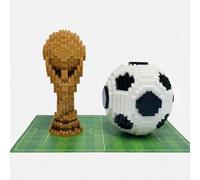 Kadablk Soccer Building Block Set, Micro Blocks Sports Football Kit, Office Home Decor, Birthday Gift for Teens & Adults (1420PCS) (Soccer&Cup)