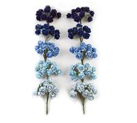KADADSA 100 Pcs Small Artificial Roses Mixed Dark and Light Blue Shades Five Colors Mulberry Flower 15-18 mm Flower Wedding Scrapbooking (18-20 mm/100 Pcs)