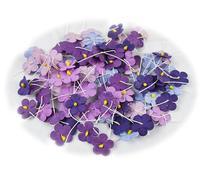 KADADSA 100 Pieces of 15mm Mulberry Paper Flowers in a Mixed Set Mini Petal Paper for Crafts Scrapbooking Miniature Card Making Handmade DIY Crafts (Violet)