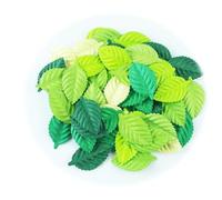 KADADSA 100 Pieces of Mixed Green Mulberry Paper Leaves for Crafts, 44x24mm, DIY Wedding Scrapbooking, Craft Supplies for Card Roses and Artificial Leaves