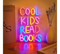 KADAFAGO Cool Kids Read Books Neon Signs Books Neon Light for Reading Room Hanging Decorations Library Classroom Read Corner Decor with Dimmable Switches chjjwezx for Bedroom Decor