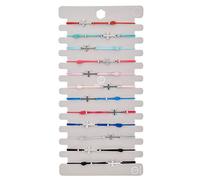 Kadagg 12pcs/ for Bracelet Cord Wristband Adjustable Bracelets with a Pendant for Womens Girls Teens Kid Christian Jew Polyester Alloy