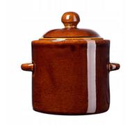 Kadax 1.8 L Stoneware Pot, Dense Ceramic Pot With Lid, Dishwasher Safe Stoneware Pot (Brown)