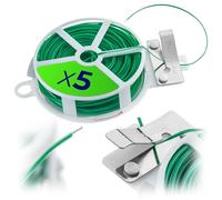KADAX 5 x Garden Wire with Built-In Cutter 50 Meters Green Binding Wire on Spool Plant Wire for Fixing Plants in the Garden Flower Wire Wire Wire