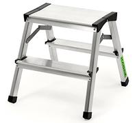 KADAX Aluminium Folding Step Ladder up to 125 kg, with Non-Slip Steps, Double-Sided Folding Household Ladder (2 Steps)