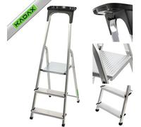 Kadax Aluminium Ladder, Step Ladder Up To 125 Kg, Step Ladder, Aluminium Safety Stepladder, Folding Ladder With Shelf