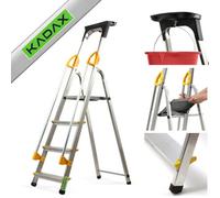 Kadax Aluminium Ladder, Step Ladder With Handrail, Step Ladder Load Capacity Up To 150 Kg, Ladder In 4 Steps