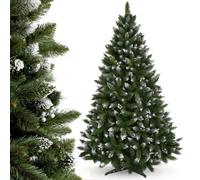 Kadax Artificial Christmas Tree 6Ft, Snow Flocked Xmas Tree With Frosted Branches And Silver Rowan Berries 180 Cm