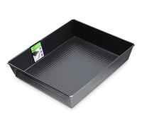 KADAX Baking Tray, Non-Stick Baking Pan with High Edges, Rectangular Baking Tin with Non-Stick Coating, Metal Baking Tray for Cakes, Biscuits, Lasagne (30.5 x 25.5 cm, Black)