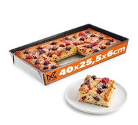 KADAX Baking Tray, Non-Stick Baking Pan with High Edges, Rectangular Baking Tin with Non-Stick Coating, Metal Baking Tray for Cakes, Biscuits, Lasagne (40 x 25.5 cm, Black)