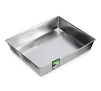 KADAX Baking Tray, Non-Stick Baking Pan with High Edges, Rectangular Baking Tin with Non-Stick Coating, Metal Baking Tray for Cakes, Biscuits, Lasagne (30.5 x 25.5 cm, Silver)